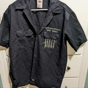 NWOT Harley Davidson Dickie's Men's Black Button Down Shirt